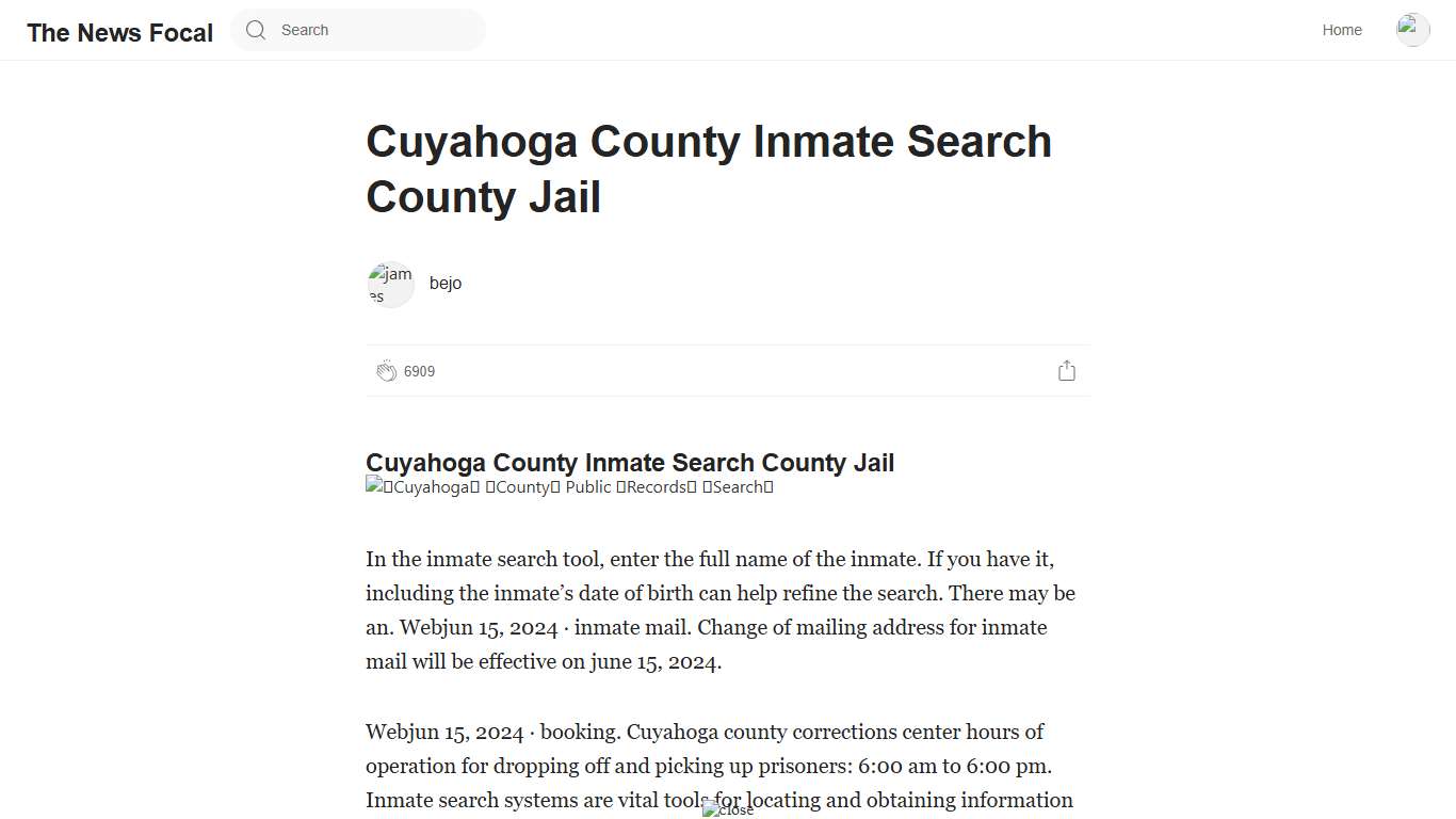 Cuyahoga County Inmate Search County Jail